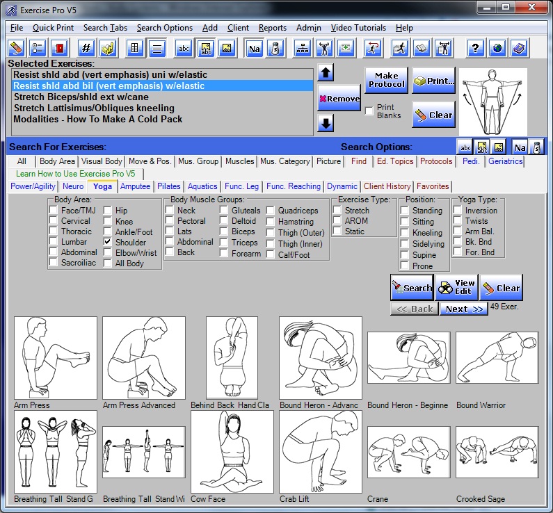Exercise Pro Search Screen 3
